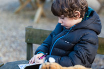 Cliveden - 17 February 2013 / Oscar, very focussed on writing stuffs on his new notebook...