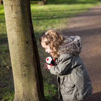 Cliveden - 17 February 2013 / Alana has a very strange concept for hiding herself behind a tree...