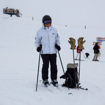 La Plagne - 11-17 March 2013 / Jess skiing on her new ski. Not a great day out there but so much fun skiing again...