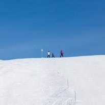 La Plagne - 11-17 March 2013 / Oscar and Jess skiing on the blue run...