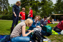 Savill Garden - 19 May 2013 / Kristina receiving a present from Tracey, Jo and the rest of the team...