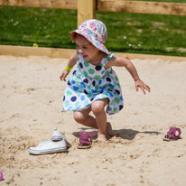 Bucklebury Farm - 30 June 2013 / Alana playing in the sandpit...