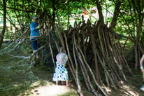 Bucklebury Farm - 30 June 2013 / Building a den in the forest