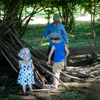 Bucklebury Farm - 30 June 2013 / Building a den in the forest