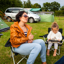 Oakland Farm Campsite - 02 August 2013 / Alana socialising virtually as well. Beautiful Jess chatting with Jane