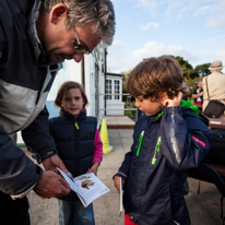 Hill Head - 09 August 2013 / Amelia, Oscar and Richard getting ready for our Moth evening at Titchfield natural reserve