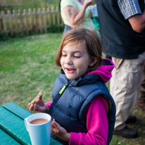 Hill Head - 09 August 2013 / Amelia having a Hot Chocolate