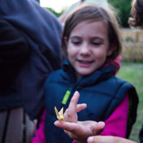 Hill Head - 09 August 2013 / Amelia with a big moth on her hand