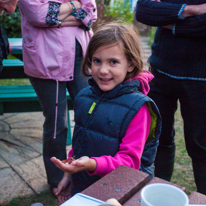 Hill Head - 09 August 2013 / Amelia with a big moth on her hand