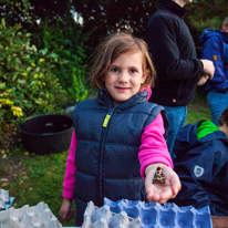 Hill Head - 09 August 2013 / Amelia with a big moth on her hand