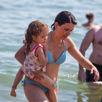 Barcelona - 23 August 2013 / Jess and Alana coming out of the water