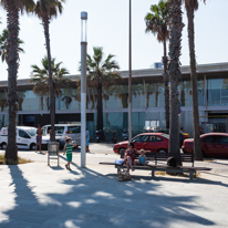 Barcelona - 23 August 2013 / Urban and square by the Olympic port of Barcelona