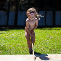 Begur - 01 September 2013 / Alana cleaning the swimming pool