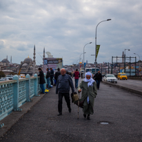 Istanbul - 3-5 October 2013 / Old man walking on the cold wind