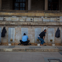 Istanbul - 3-5 October 2013 / People performing the taharah or ablutions on a wudu