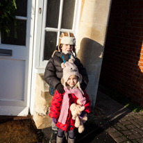 Henley-on-Thames - 24 December 2013 / Alana and Oscar in front of our house
