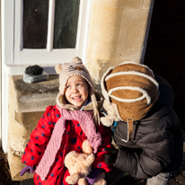 Henley-on-Thames - 24 December 2013 / Alana and Oscar in front of our house