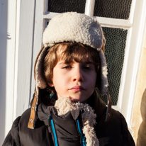 Henley-on-Thames - 24 December 2013 / Alana and Oscar in front of our house