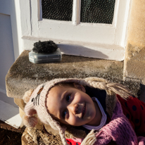 Henley-on-Thames - 24 December 2013 / Alana and Oscar in front of our house