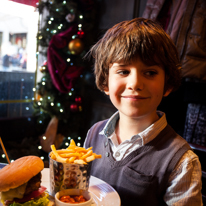 London - 28 December 2013 / Oscar and his burger