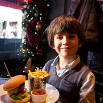 London - 28 December 2013 / Oscar and his burger