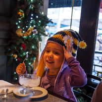 London - 28 December 2013 / Princess Alana with her new hat and also fascinated by Nigel