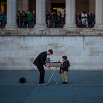 London - 28 December 2013 / Oscar and the magician. He was so funny and Oscar so brave and courageous