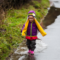 Hambleden - 31 December 2013 / Alana walking with her new hat...