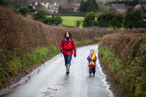 Hambleden - 31 December 2013 / Jess and Alana steady up the hill