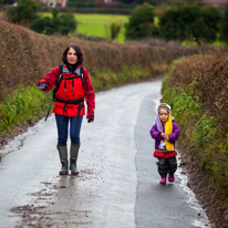 Hambleden - 31 December 2013 / Jess and Alana steady up the hill