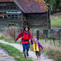 Hambleden - 31 December 2013 / Alana and Jess running in the puddles