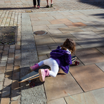 Henley-on-Thames - 16 February 2014 / Alana playing with my longboard