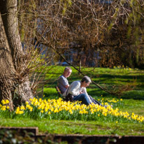 Henley-on-Thames - 16 March 2014 / People resting on a bench