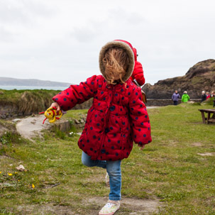 Dinas Island - 12 April 2014 / Alana battling with the wind