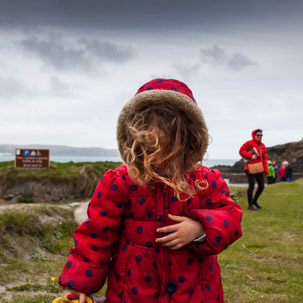 Dinas Island - 12 April 2014 / Alana battling with the wind