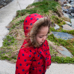 Dinas Island - 12 April 2014 / Alana battling with the wind