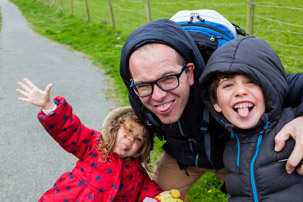 Dinas Island - 12 April 2014 / Oscar, Alana and me making some faces