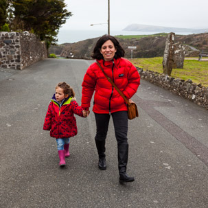 Fishguard - 12 April 2014 / Alana and Jess walking in Fishguard