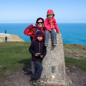 Dinas Island - 13 April 2014 / Alana, Oscar and Jess and the top of the island... mid-way