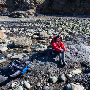 Trefin Beach - 14 April 2014 / Rock pooling under supervision