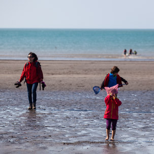 Newport - 15 April 2014 / Oscar and Alana playing on the beach