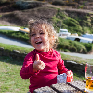 Dinas Island - 15 April 2014 / Alana at the pub