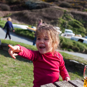 Dinas Island - 15 April 2014 / Alana at the pub