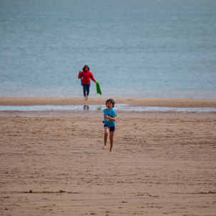 Tenby - 17 April 2014 / Oscar all wet from a swim in the sea with his clothes