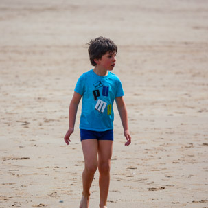 Tenby - 17 April 2014 / Oscar all wet from a swim in the sea with his clothes