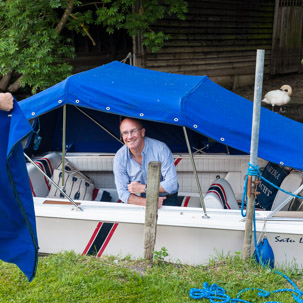 Henley-on-Thames - 31 May 2014 / Tim on his boat