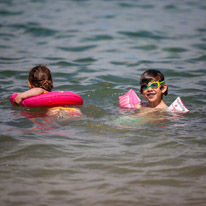 Begur - 27 August 2014 / Oscar and Alana playing together in the water