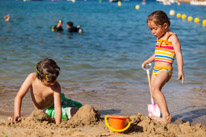 Begur - 27 August 2014 / Alana and Oscar playing with sand