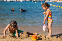 Begur - 27 August 2014 / Alana and Oscar playing with sand