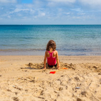 Swanage - 31 August 2016 / Alana on the beach of Swanage